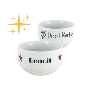 bol petit déjeuner blanc en céramique personnalisable