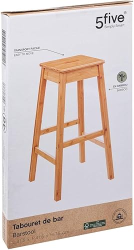 5 five simply smart Tabouret de Bar 75cm Bambou - Nail Gallerys