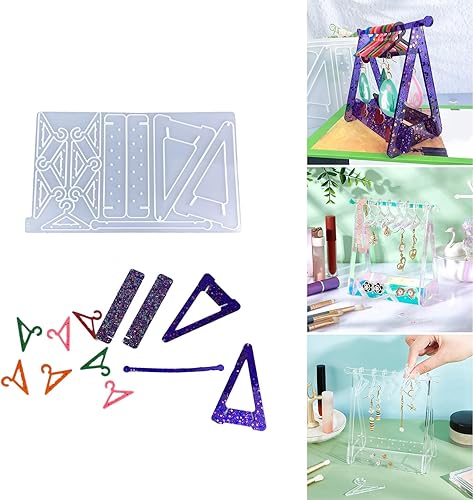 LIUZIKUN Moule à Boucles d'oreilles en Cristal, Support de Rangement pour Boucles d'oreilles, Moule en résine époxy en Silicone, Moule Pratique pour présentoir de Bijoux - Nail Gallerys