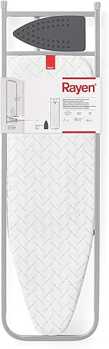 Rayen - Table À Repasser pour Mur, Porte et Placard - Repose-fer en Silicone - Avec Mousse - Couleur : Gris - Mesures du Tableau 33x110 cm - Pliée avec Structure : 5x133x38.5 cm - Nail Gallerys