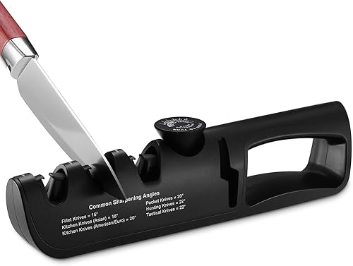 Knpwer Aiguiseur Couteaux,4 en 1Eguiseur à Angle Réglable,Multifonction et Aiguiseur de Cuisine de Polissage,Aiguiseur Couteaux Professionnel Manuel, avec 6 Niveaux d'angle Ajustable - Nail Gallerys