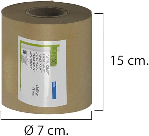 ORYX Rouleau de papier kraft 45/50 grammes (Rouleau 15 cm x 45 mètres) de couleur marron - Nail Gallerys