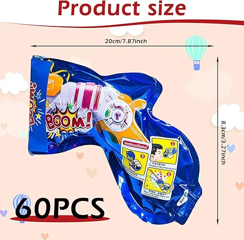 Lot de 60 canons à confettis pour fête, pistolets à confettis, pistolets à confettis - Convient pour carnaval, anniversaire, mariage, Nouvel An, anniversaires - Nail Gallerys