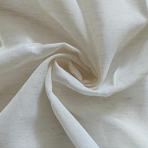 Soleil d'ocre, Voilage Lin pour Porte fenêtre 70x200 cm Linen Naturel - Nail Gallerys