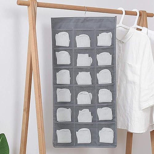 2 Pièces Organisateur de Rangement Suspendu Sac pour Chaussettes sous-vêtements Cravates de Soutien-Gorge, Penderie Placard Cintre étagères, 30 Poches Double-Face Porte-séparateur de Porte - Nail Gallerys