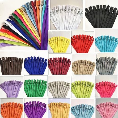 WKXFJJWZC - 60pc fermetures à glissière en nylon - Pour la couture - 20 couleurs, 30 cm - Nail Gallerys