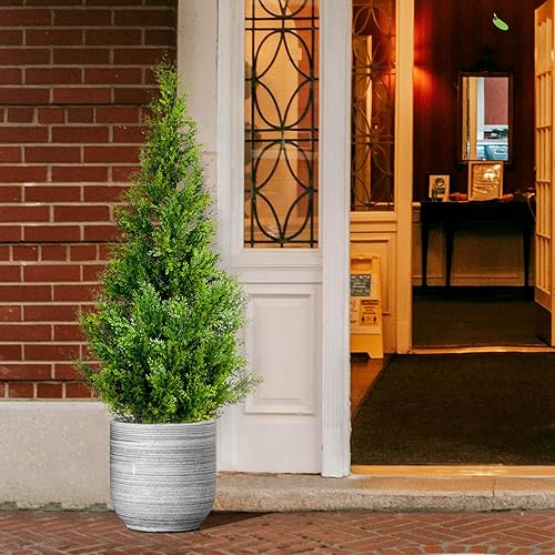 Leflos Arbre Artificiel de cèdre topiaire, 90 cm Faux cyprès Arbre, Artificial Cypress Tree deko pour Salon, Bureau, fête & Party, 2pcs - Nail Gallerys