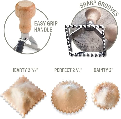 Coffret cadeau pour faire des raviolis - 3 emporte-pièces pour mouler des raviolis avec guide pour la fabrication de raviolis tortellini et recettes pour les garnitures classiques et les sauces - Nail Gallerys