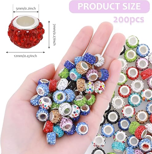 Murano Lot de 200 perles en céramique colorées Couleurs mélangées 12 x 7 mm Trou 5 mm Idéal pour la fabrication de bijoux et cadeaux - Nail Gallerys