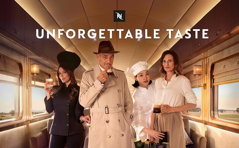 Tête Nespresso avec George Clooney buvant un café