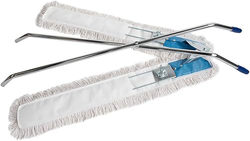 TAXON Kit Balai à Ciseaux Professionnel Complet avec Poignée, Patins à Ciseaux et 2 Franges 100 cm pour Les Patins Intérieurs de Grandes Pièces - Nail Gallerys