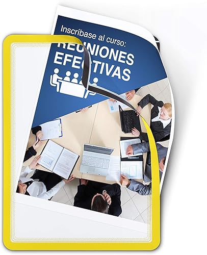 TARIFOLD Sachet de 2 Pochettes Magneto cadre jaune A4 dos magnétique L24,2 x H32,9 x P0,02 cm - Nail Gallerys