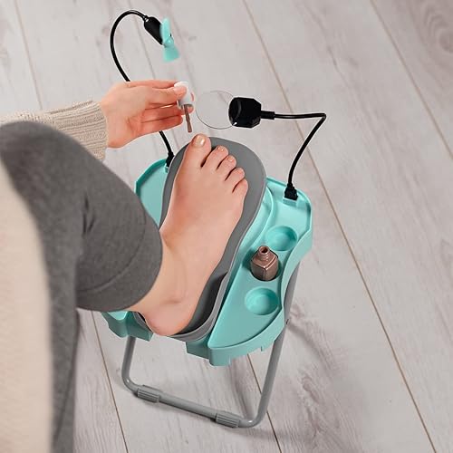 Salon Step Beauty Repose-pieds pour pédicure avec lumière LED, ventilateur de séchage, repose-pieds réglable, antidérapant, pieds stables et rangement intégré, - Nail Gallerys