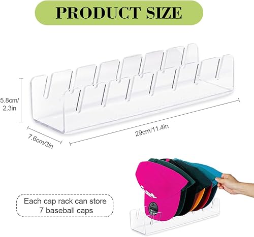 YZROHYI 2 Pièces Support Casquette Porte Chapeau,Organisateur de Casquette de Baseball,Acrylic Hat Organizer Contenir 14 Casquette,Rangement Casquettes Transparent,Présentoir à Chapeaux pour Echarpe - Nail Gallerys