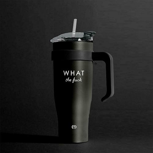 Mug de transport thermo réactif 1.2 L collection LOS ANGELES 'What the fuck' noir - Nail Gallerys