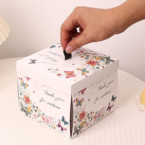 KASESSS Boite Surprise avce Papillon Flottant, Créatif DIY Explosion Box, Boite Cadeau Explosion Papillons, Surprise Box Gift box pour Anniversaire, Mariage, Saint-Valentin, Fête de Fin d'études - Nail Gallerys