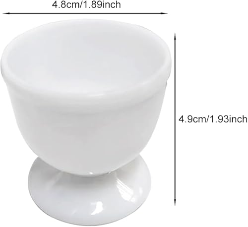 Lot de 6 coquetiers ronds pour 6 personnes - 4,8 x 4,9 cm - Blancs - Avec pied - Amusants - Blanc crème - Nail Gallerys