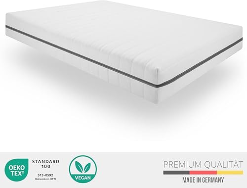 Sleepneo Matelas orthopédique 7 Zones 140 x 200 cm – Hauteur : Environ 18 cm – Dureté H3 & H4 – Matelas en Mousse Froide Ergonomique – Certifié Oeko-Tex & CertiPUR - Nail Gallerys