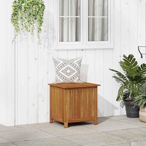 HOMTAKIE Bois d'Acacia Solide Boîte de Rangement de Jardin Banc de Stockage Coffre de Rangement Outils de Jardinage Extérieur 90x50x58 cm - Nail Gallerys