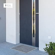 Paillasson encastrable MEA avec tapis rips Gris