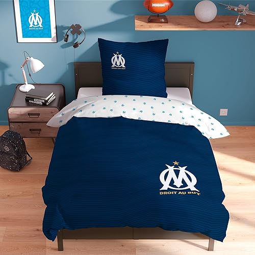 Om Prado Parure de Lit Enfant 1 Personne | 100% Coton | Oeko-TEX | Housse de Couette 140x200 cm + 1 Taie d'oreiller 63x63 cm | Imprimé Réversible Garçon | Bleu - Nail Gallerys