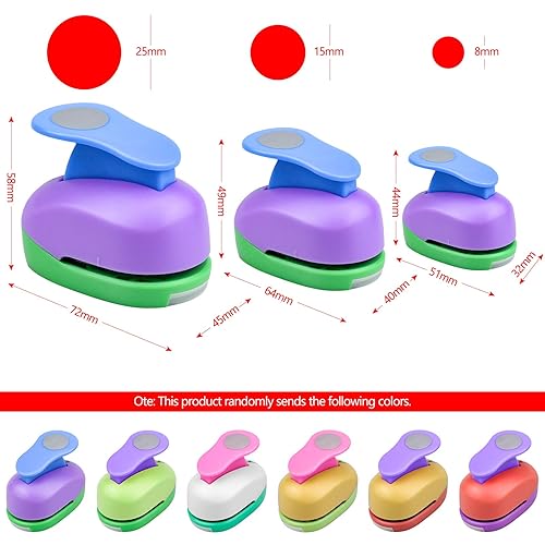 ZHENA 3 Pcs Perforatrices Rond à Motif, Mini Perforatrice à Papier Ronde 8mm 15mm 25mm pour DIY Scrapbooking Déco - Nail Gallerys