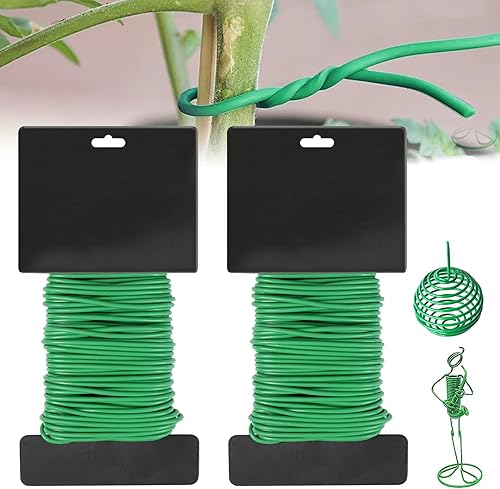 2 Pièces Fil Jardinage 2.5mm x 10m,Fil de Serrage pour Jardin,Liens de Jardinage pour Ligatures,Fil de Jardin Vert Souple,Fil de Attache Plante Jardín pour Tomates,Plantes Grimpantes,Vignes,Fleurs - Nail Gallerys