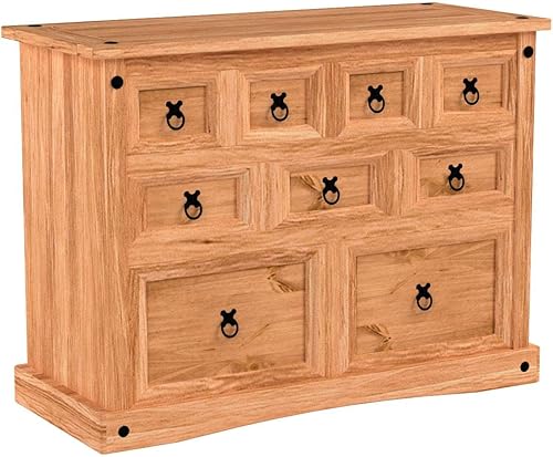 Vida Designs Corona Commode marchande 9 tiroirs en pin Massif - Nail Gallerys