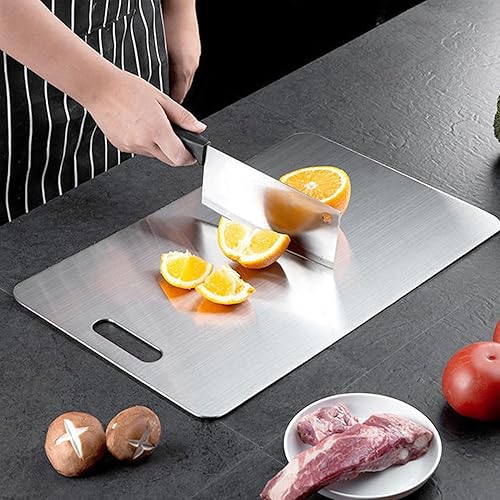 Katuchef Planche à découper en titane pur de qualité alimentaire pour la cuisine, la viande, les légumes, les fruits (39 x 28 cm) - Nail Gallerys