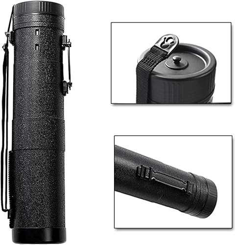 ARK Tube télescopique extra large et robuste avec poignée de transport extensible et poignée de transport Noir 18,5 x 106 cm-177 cm - Nail Gallerys