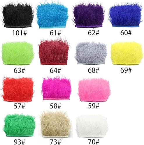 Frange en Plumes d'autruche, décor de vêtements d'artisanat de Garnitures Frange, Garnitures en frange de plumes d'autruche avec ruban de satin pour Confection de vêtements Chapeaux Mariage - Nail Gallerys