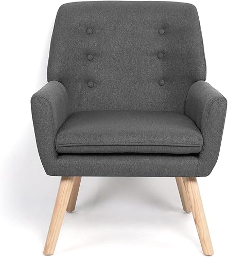 IDMarket - Fauteuil scandinave NAT en Tissu Gris Anthracite - Nail Gallerys