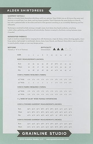 Grainline Studio 13001 Patron de couture pour robe de chemise en aulne - Nail Gallerys