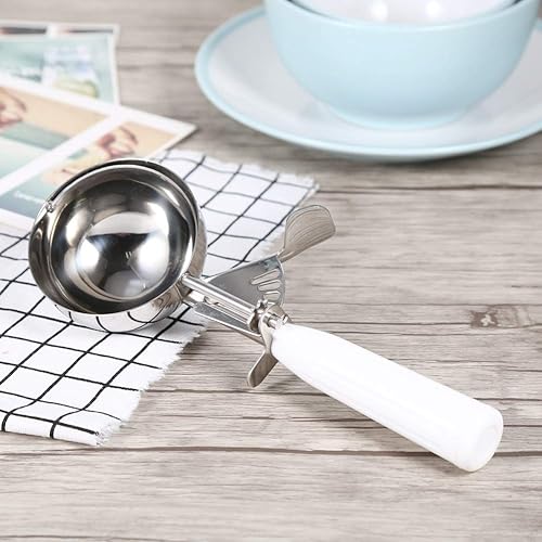 Aigend Cuillère à crème glacée - 1Pc cuillère à crème glacée aux Fruits en Acier Inoxydable Pratique avec poignée en Plastique Outil de Cuisine Chaud(8CM) - Nail Gallerys