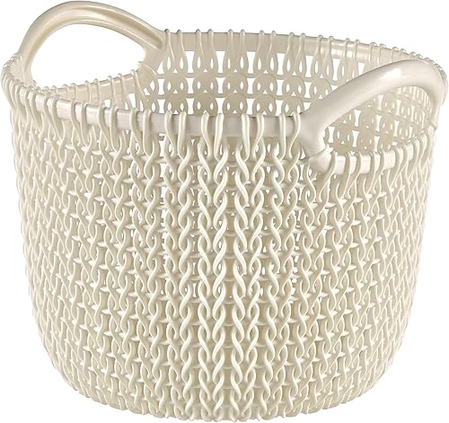 Curver 03701-X64-00 Knit Corbeille ronde Plastique Blanc 20,5 x 19,5 x 16 cm 3 L - Nail Gallerys