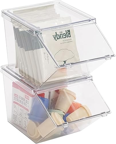 Roninkier Lot de 4 supports pour dosettes de café, sachets de thé, grande capacité, accessoires empilables pour comptoir - Nail Gallerys