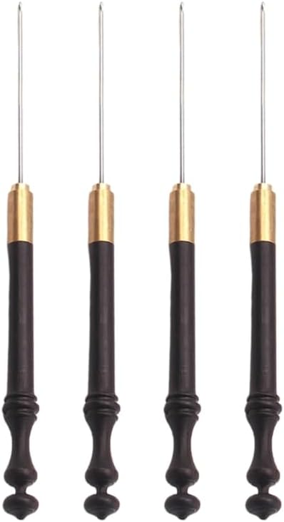 Aiguille à crochet avec manche en bois pour débutant (0,6 mm + 0,8 mm + 1,0 mm + 1,2 mm) pour fil à crochet/perles - Nail Gallerys