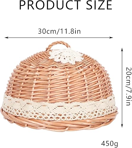 Weyying Cloche de Protection Alimentaire en Rotin Premium – Tressage Fin Anti-Insectes, Aération & Anti-Condensation – Base Stabilisée pour Cuisine, Pique-Nique, BBQ – Design Élégant et Compact - Nail Gallerys