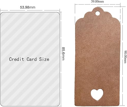 Absofine Lot de 100 étiquettes cadeaux en papier kraft avec cœur et ficelle de jute 30 m pour mariage, bricolage, étiquettes de prix - Nail Gallerys