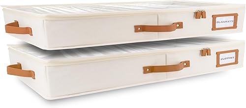 Homelux Theory Lot de 2 boîtes de rangement à profil bas sous le lit, organisateur de rangement fin sous le canapé avec bacs et couvercles, boîte de rangement sous le lit idéale pour les vêtements - Nail Gallerys