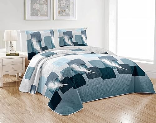 Fanny & Céline Couvre lit boutis 2 Places 220x240cm Dessin imprimé avec 2 Taies 65x65cm_M23-6005 - Nail Gallerys