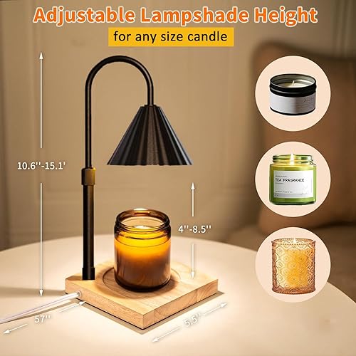 Redefun Lampe Chauffe-Bougie, Compatible avec Les Bougies en Pot électrique Vintage, Cadeau pour Maman, décoration d'intérieur, à intensité Variable pour Cire parfumée avec 2 Ampoules - Nail Gallerys