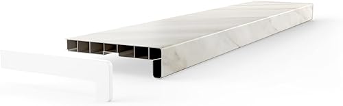 Seiletech.de Appui de fenêtre en PVC | 25 cm x 130 cm | Marbre | rebord | Pour l'intérieur | rebord | Intérieur | Vendu au mètre | Décoration | Plastique - Nail Gallerys
