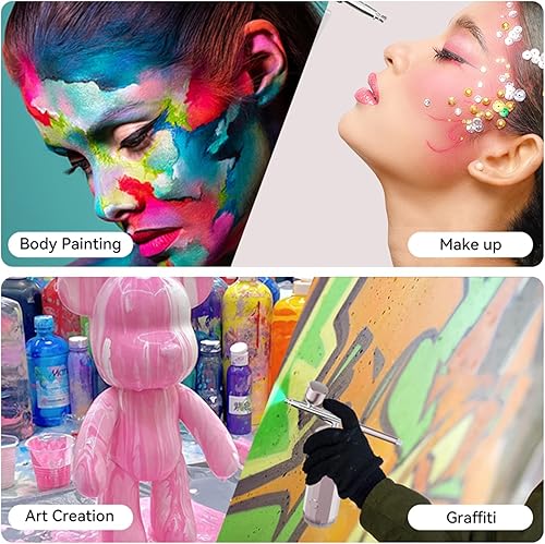 Joyeee Kit Aérographe sans Fil, Portable Pistolet Aérographe avec Compresseur, Rechargeable, Multi-Usages pour Maquillage, Spa du Visage, Décoration de Gâteau, Nail Art, Tatouage, Peinture, Barber#5 - Nail Gallerys