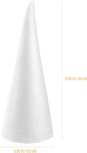 Happyyami Lot de 6 cônes en mousse pour bricolage - Cônes blancs en polystyrène - Pour Noël, école, maison, bricolage - Nail Gallerys