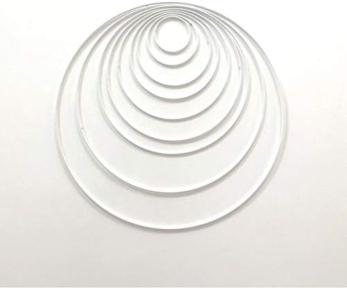 Lealoo Lot 9 Cercles métal Blanc Ø 5 cm à 30 cm, Anneaux en Epoxy pour Attrape rêves, Abat-Jour - Nail Gallerys