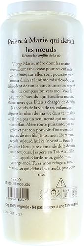 3 Bougies de Neuvaine de Marie qui défait les nœuds avec prières - Bougie Neuvaine - Culte Chrétien en Cire végétale - Nail Gallerys