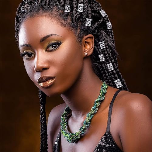 24 Pièces Perles de Cheveux de Barbe, Viking Barbe Perle, Alliage Dreadlock Perles, Perles de Rune Viking Nordiques Kit de Perles pour Tressage de Cheveux Bracelet Pendentif Collier Bricolage - Nail Gallerys