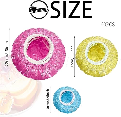 96 Pcs Sacs de Conservation Frais élastiqués, Film Alimentaire en Plastique Colorées Reutilisable, pour Protection de Fraîcheur des Légumes, Pique-Nique, Maison (4 Couleurs) - Nail Gallerys