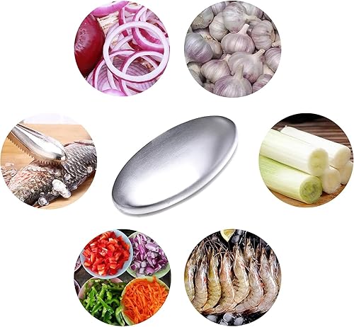 Lot de 1 savons en acier inoxydable anti-rouille - Élimine les odeurs - Savon écologique en acier inoxydable - Manuel de cuisine - Destructeur d'odeurs - Nail Gallerys